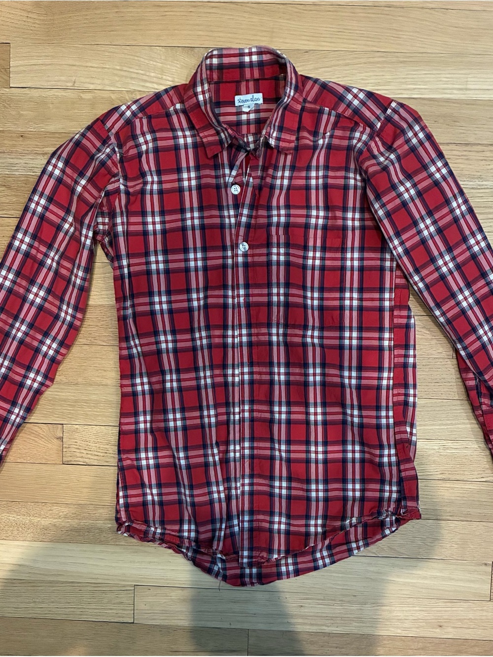 Steven Alan Red Plaid Long-Sleeve Button-Down Shirt
